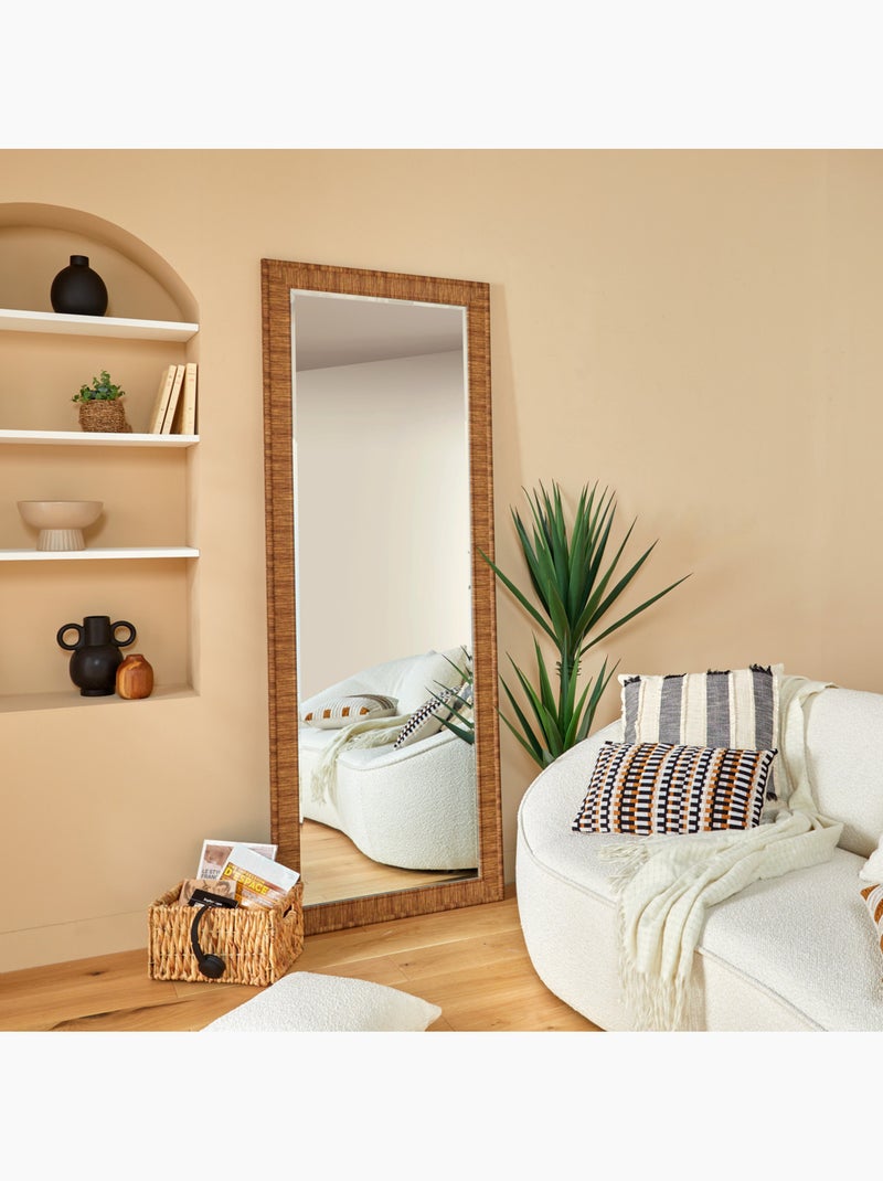Miroir rectangulaire 195x72cm effet bois thea Beige - Kiabi