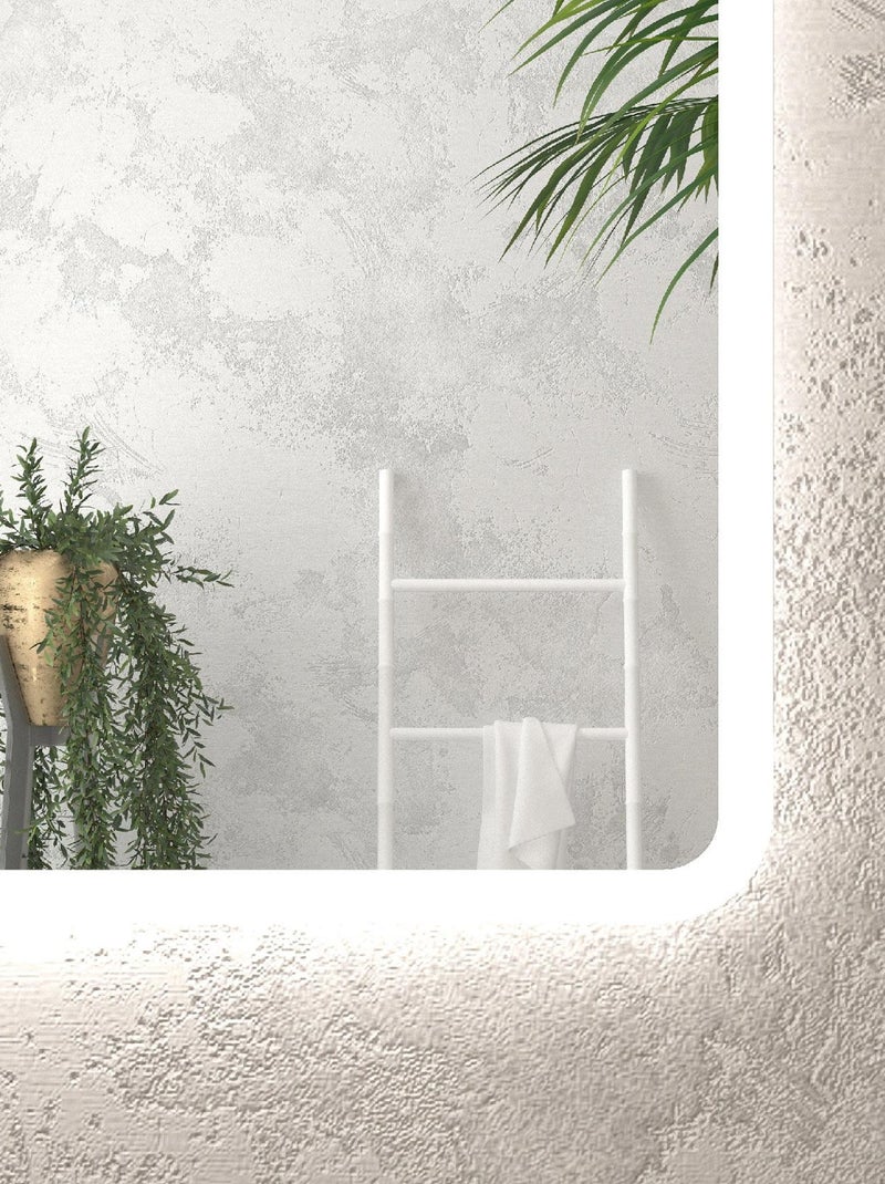 Miroir rectangulaire à leds Blanc - Kiabi