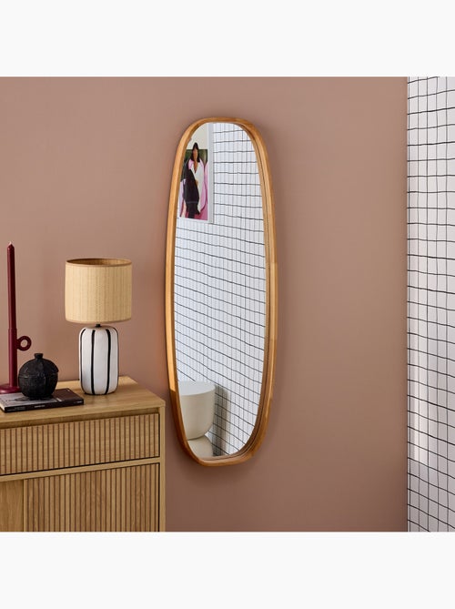 Miroir rectangulaire bois d'hévéa Jamie - Kiabi