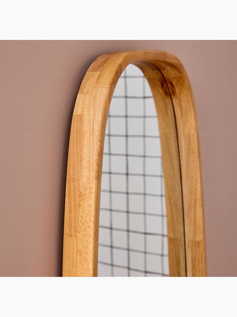 Miroir rectangulaire bois d'hévéa Jamie Marron clair - Kiabi