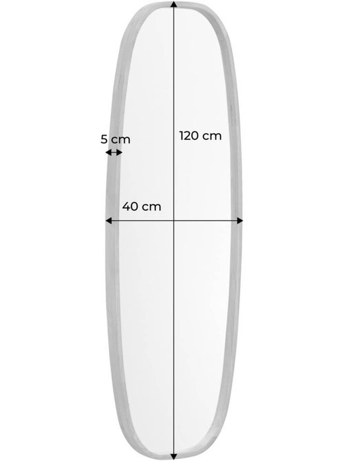 Miroir rectangulaire bois d'hévéa Jamie - Kiabi