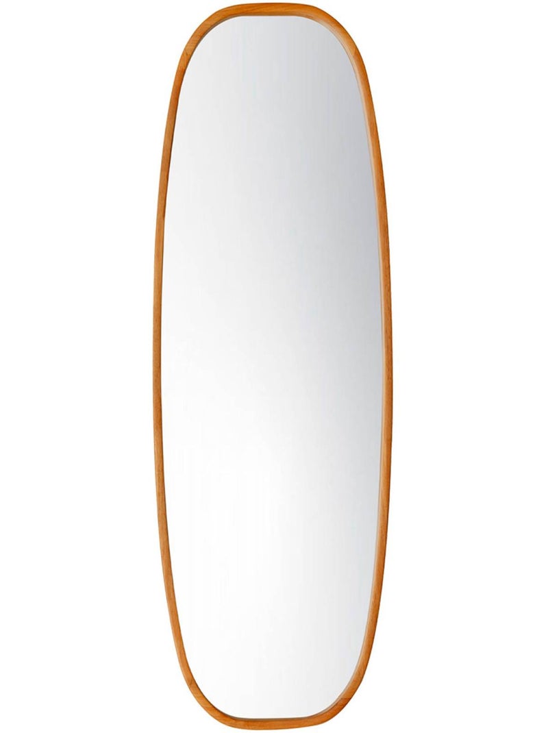 Miroir rectangulaire bois d'hévéa Jamie Marron clair - Kiabi