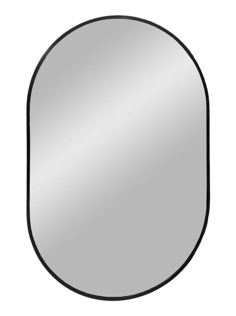 Miroir rectangulaire en aluminium avec cadre noir - House Nordic Noir mat - Kiabi