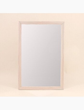 Miroir rectangulaire en rotin clair 60x40cm