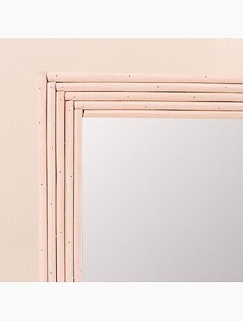 Miroir rectangulaire en rotin clair 60x40cm
