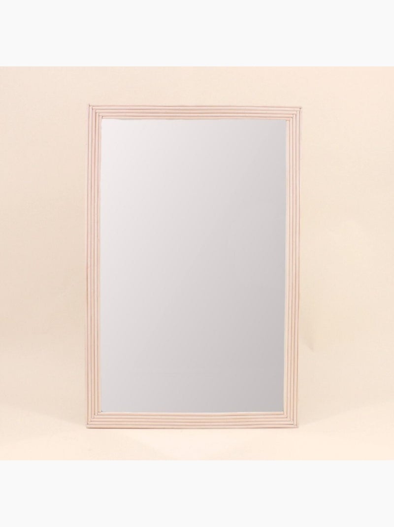 Miroir rectangulaire en rotin clair 60x40cm Beige - Kiabi