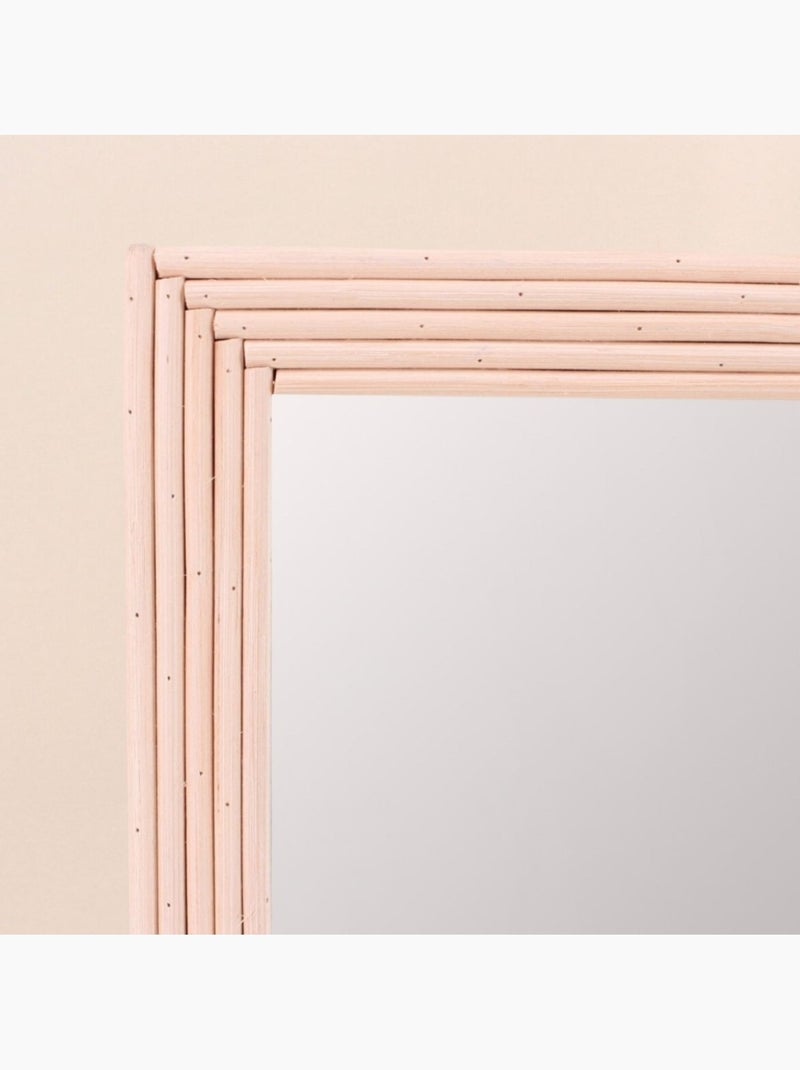 Miroir rectangulaire en rotin clair 60x40cm Beige - Kiabi