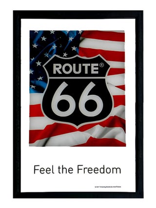 Miroir rectangulaire sérigraphié route 66 feel the freedom