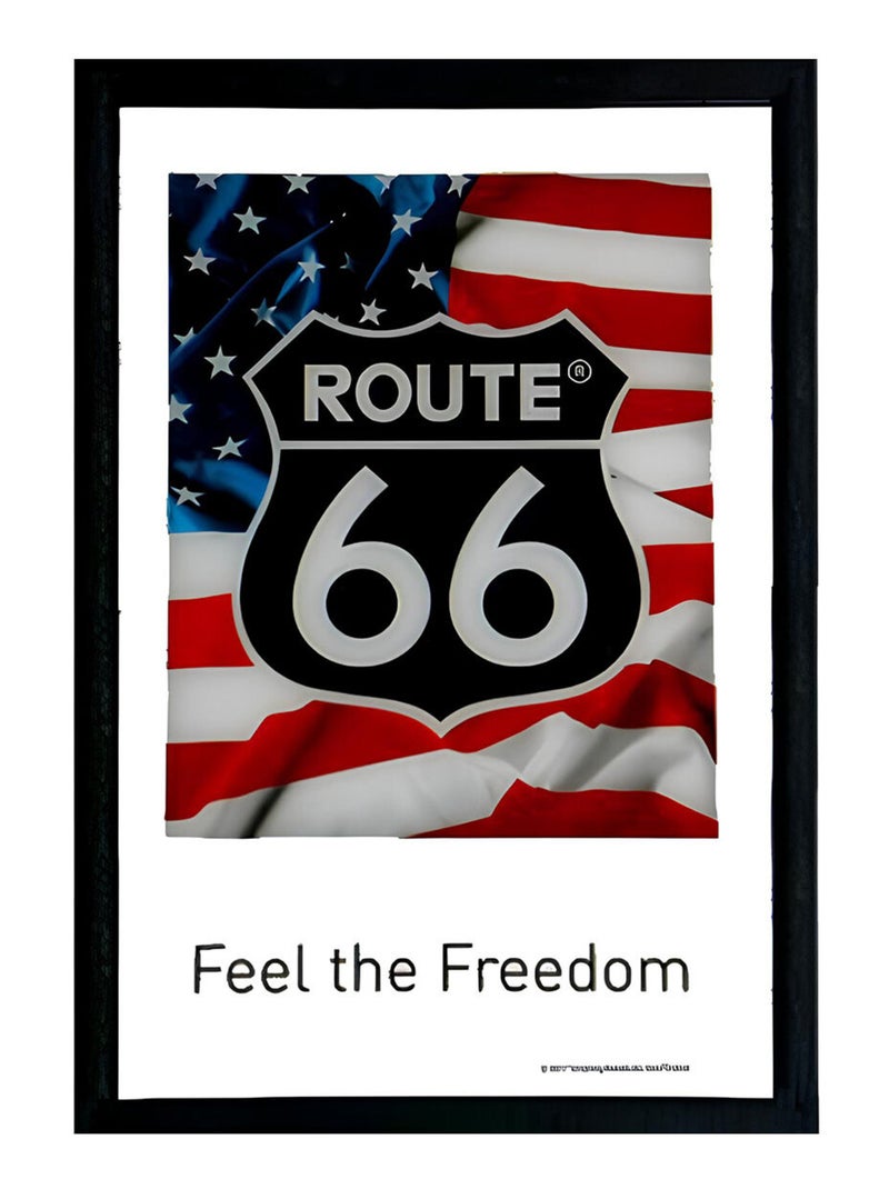 Miroir rectangulaire sérigraphié route 66 feel the freedom Multicolore - Kiabi