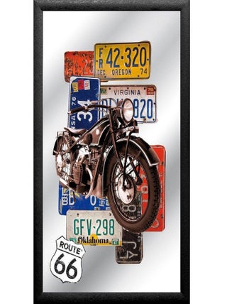 Miroir rectangulaire sérigraphié route 66
