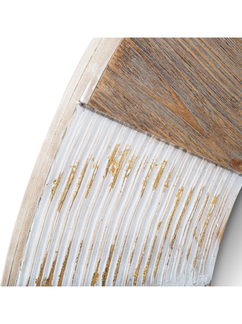Miroir relief en bois sculpté JADE Beige - Kiabi