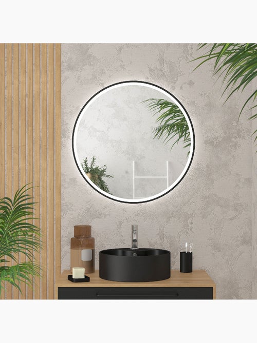 Miroir rond à leds - Kiabi