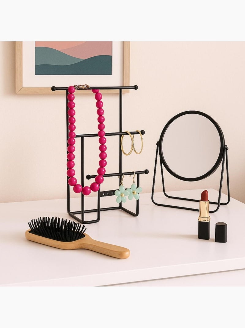 Miroir rond à poser 20cm Noir - Kiabi