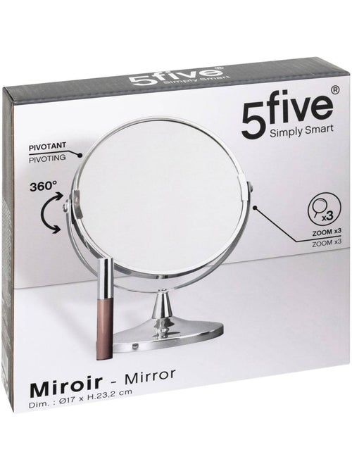Miroir rond à poser en métal - Kiabi