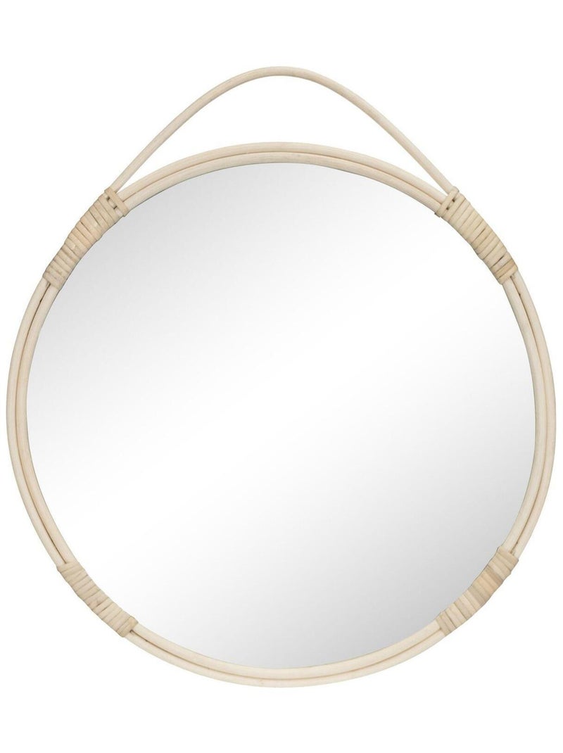 Miroir rond avec bord en rotin Ø50 cm - House Nordic Marron - Kiabi