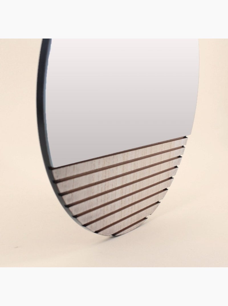 Miroir rond avec tasseaux 40cm Beige - Kiabi