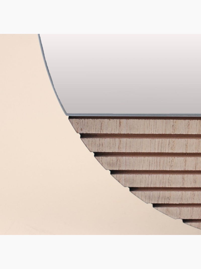Miroir rond avec tasseaux 40cm Beige - Kiabi