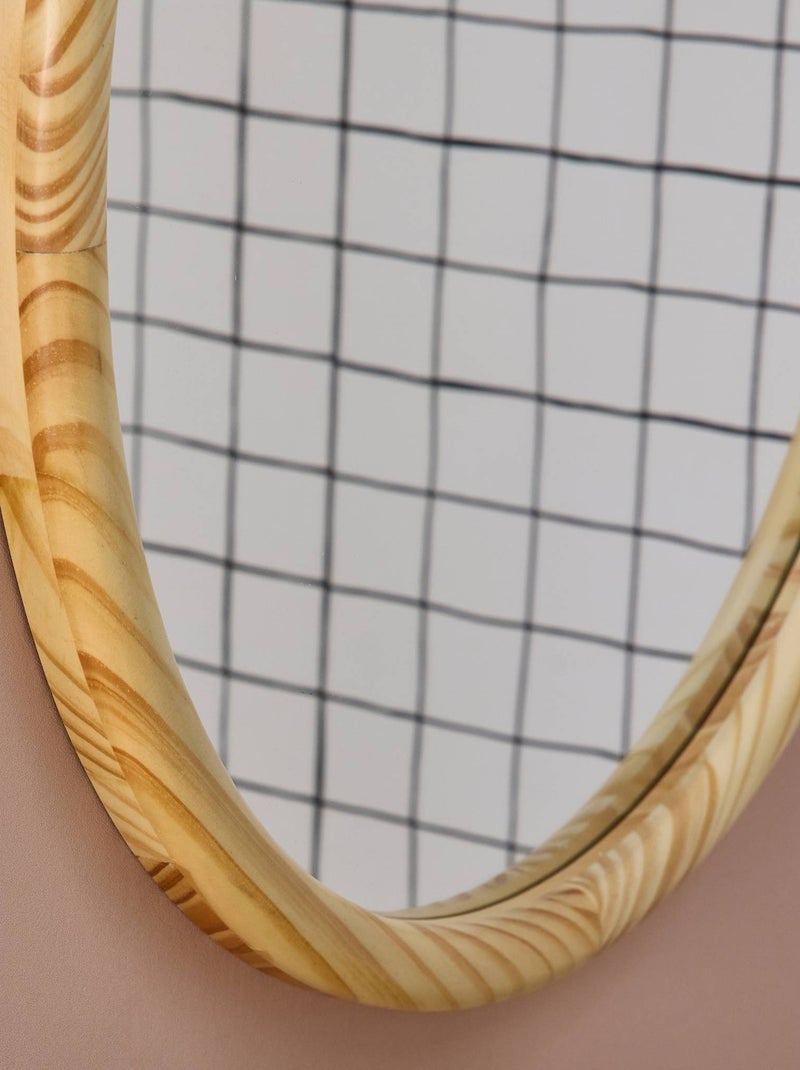 Miroir rond bois de pin Ø60cm Georgia Marron clair - Kiabi