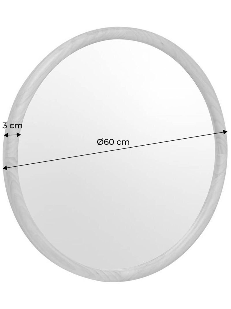 Miroir rond bois de pin Ø60cm Georgia Marron clair - Kiabi
