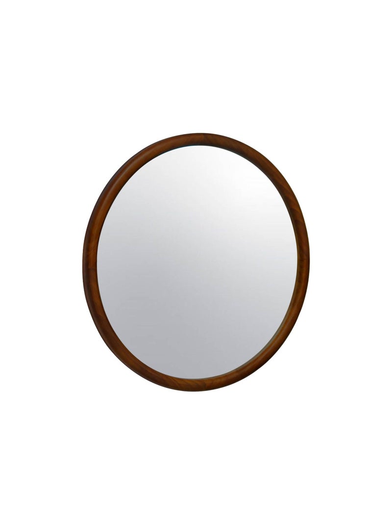 Miroir rond bois de pin Ø60cm Georgia Marron foncé - Kiabi