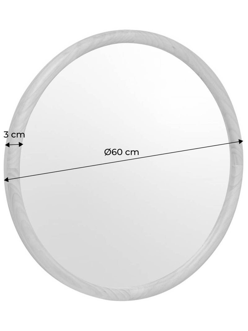 Miroir rond bois de pin Ø60cm Georgia Marron foncé - Kiabi