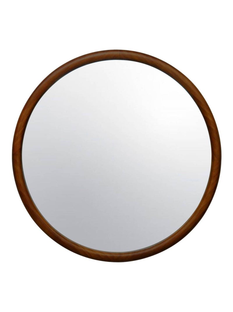 Miroir rond bois de pin Ø60cm Georgia Marron foncé - Kiabi
