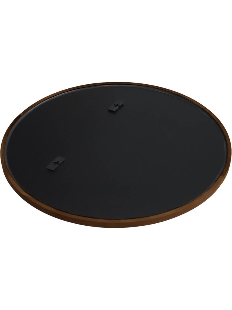 Miroir rond bois d'hévéa Ø60cm Ivy Marron foncé - Kiabi