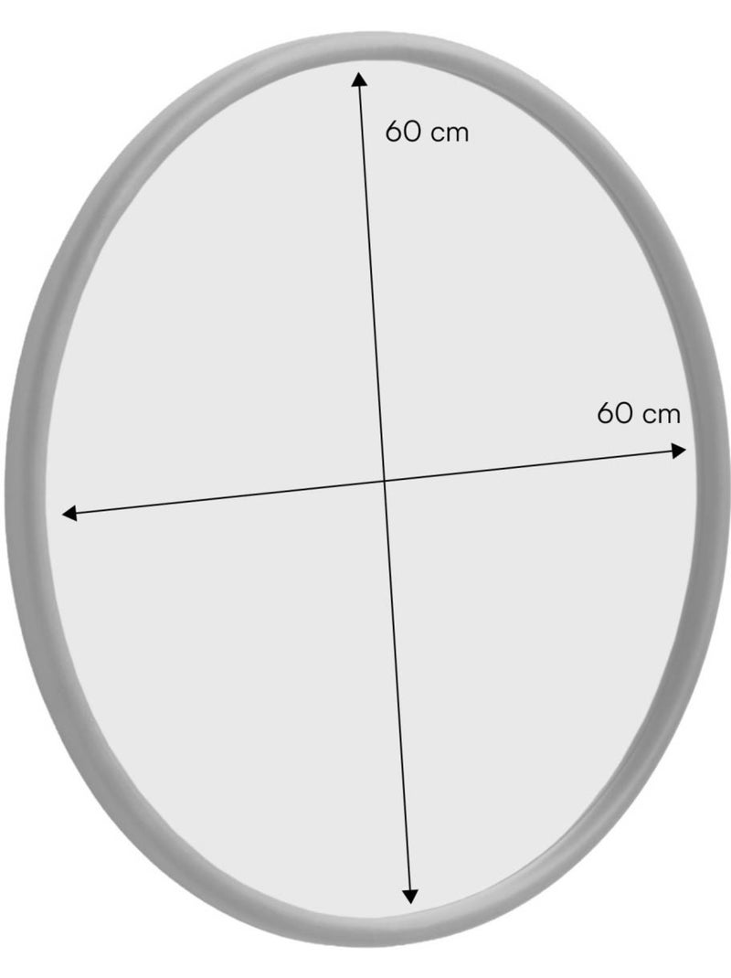 Miroir rond bois d'hévéa Ø60cm Ivy Marron foncé - Kiabi