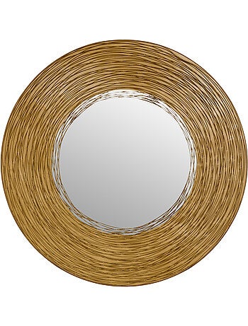 Miroir rond cadre aluminium recyclé effet filament MARTIN