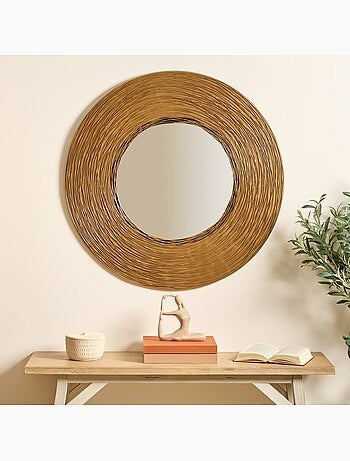 Miroir rond cadre aluminium recyclé effet filament MARTIN