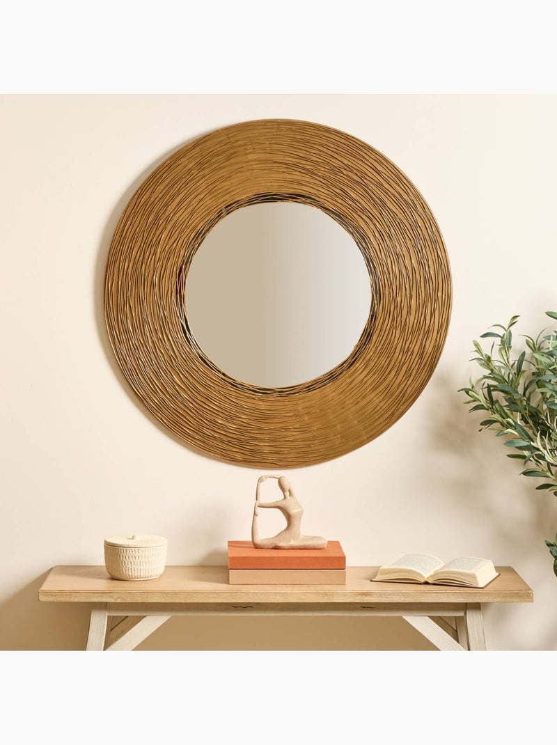 Miroir rond cadre aluminium recyclé effet filament MARTIN Bronze - Kiabi