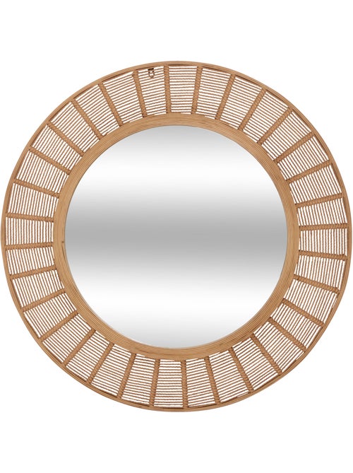 Miroir rond cadre bambou tressé ZELIE - Kiabi