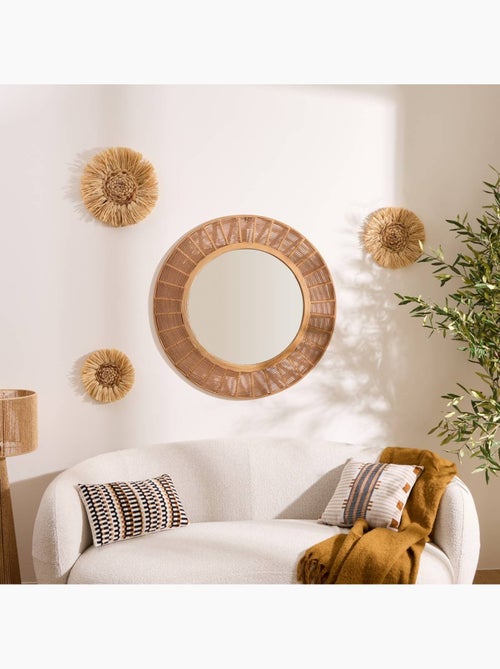 Miroir rond cadre bambou tressé ZELIE - Kiabi