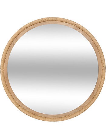 Miroir rond cadre effet corde tressée LAIA