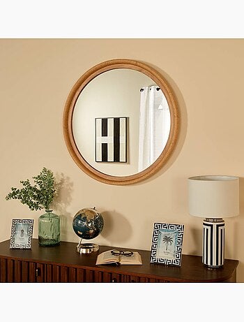 Miroir rond cadre effet corde tressée LAIA