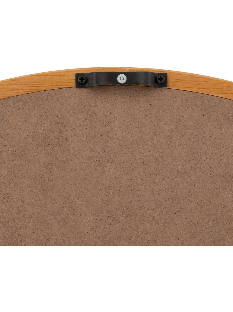 Miroir rond cadre en bois d'hévéa kim Marron - Kiabi
