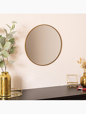 Miroir rond cadre en métal 38cm ALICE