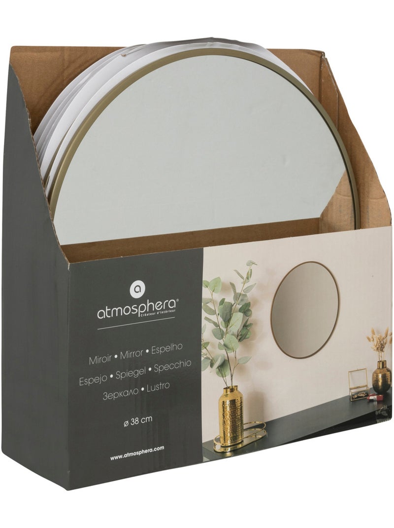 Miroir rond cadre en métal 38cm ALICE Doré - Kiabi
