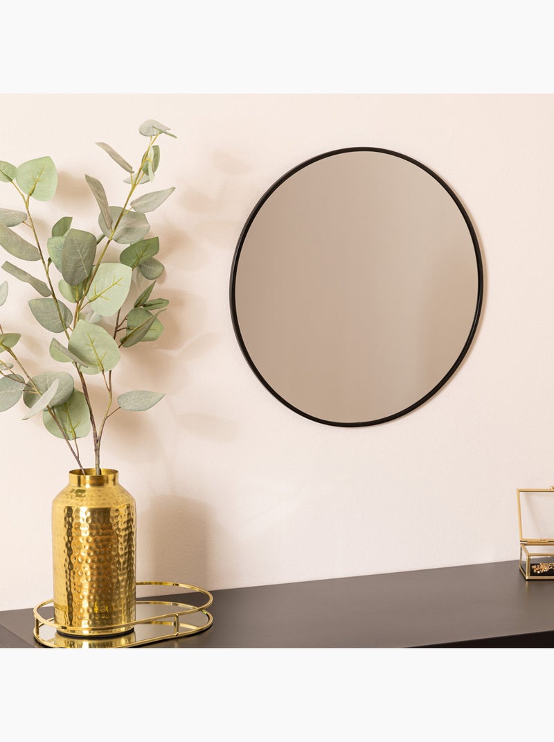 Miroir rond cadre en métal 38cm ALICE Noir - Kiabi