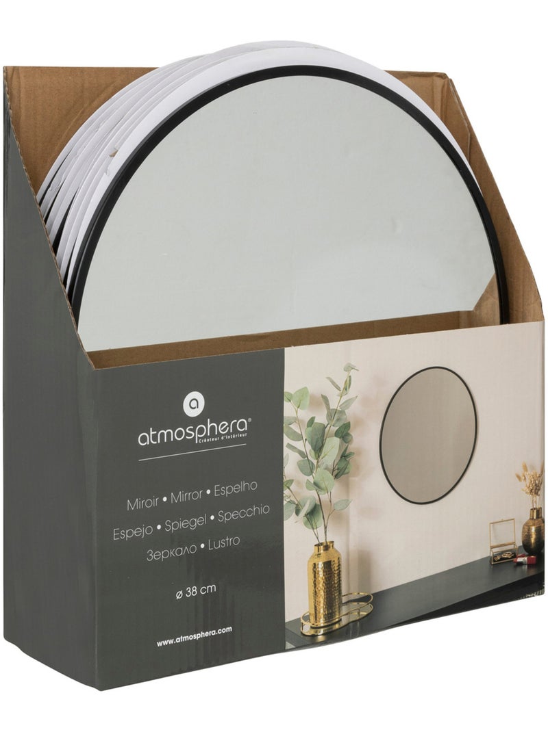 Miroir rond cadre en métal 38cm ALICE Noir - Kiabi