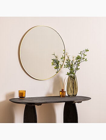 Miroir rond cadre en métal 70cm ALICE