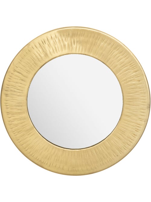 Miroir rond cadre métal brillant texturé ROMY - Kiabi