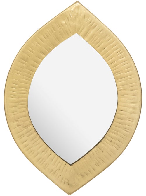 Miroir rond cadre métal brillant texturé ROMY - Kiabi