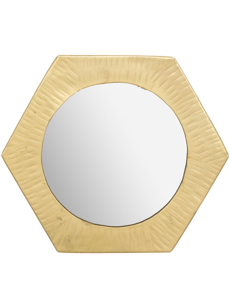 Miroir rond cadre métal brillant texturé ROMY Noir - Kiabi