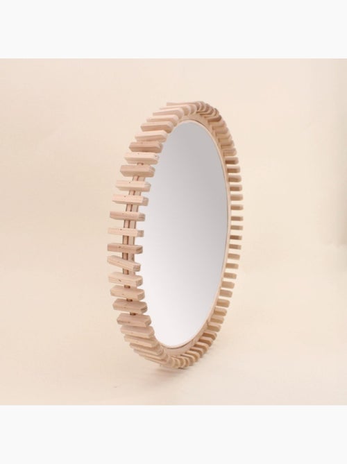 Miroir rond contour détails bois 45cm - Kiabi Miroir rond contour détails bois 45cm - Kiabi