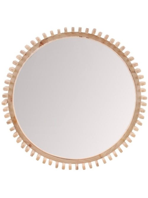 Miroir rond contour détails bois 45cm - Kiabi Miroir rond contour détails bois 45cm - Kiabi
