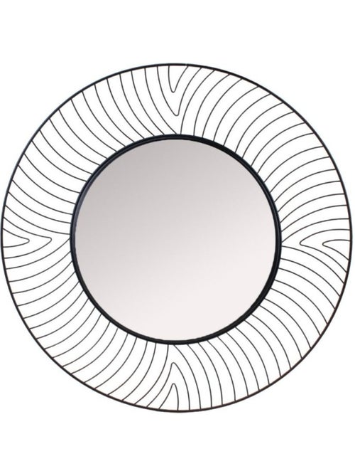 Miroir rond contour métal incurvé 50cm - Kiabi Miroir rond contour métal incurvé 50cm - Kiabi