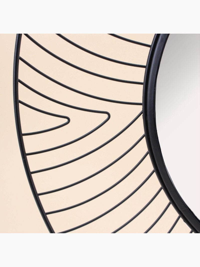Miroir rond contour métal incurvé 50cm Beige - Kiabi