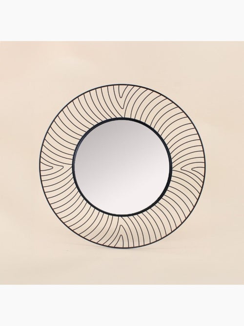 Miroir rond contour métal incurvé 50cm - Kiabi Miroir rond contour métal incurvé 50cm - Kiabi