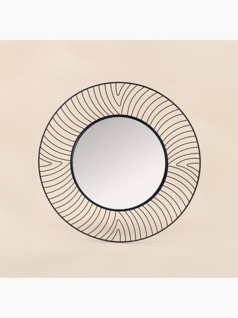 Miroir rond contour métal incurvé 50cm Beige - Kiabi